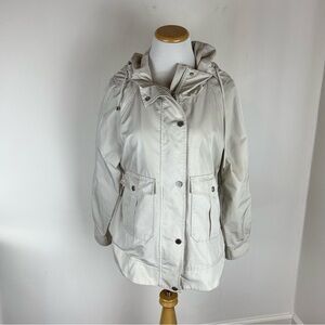 MaxMara Weekend Cream Cargo Jacket with Hood Coat Size US 4
